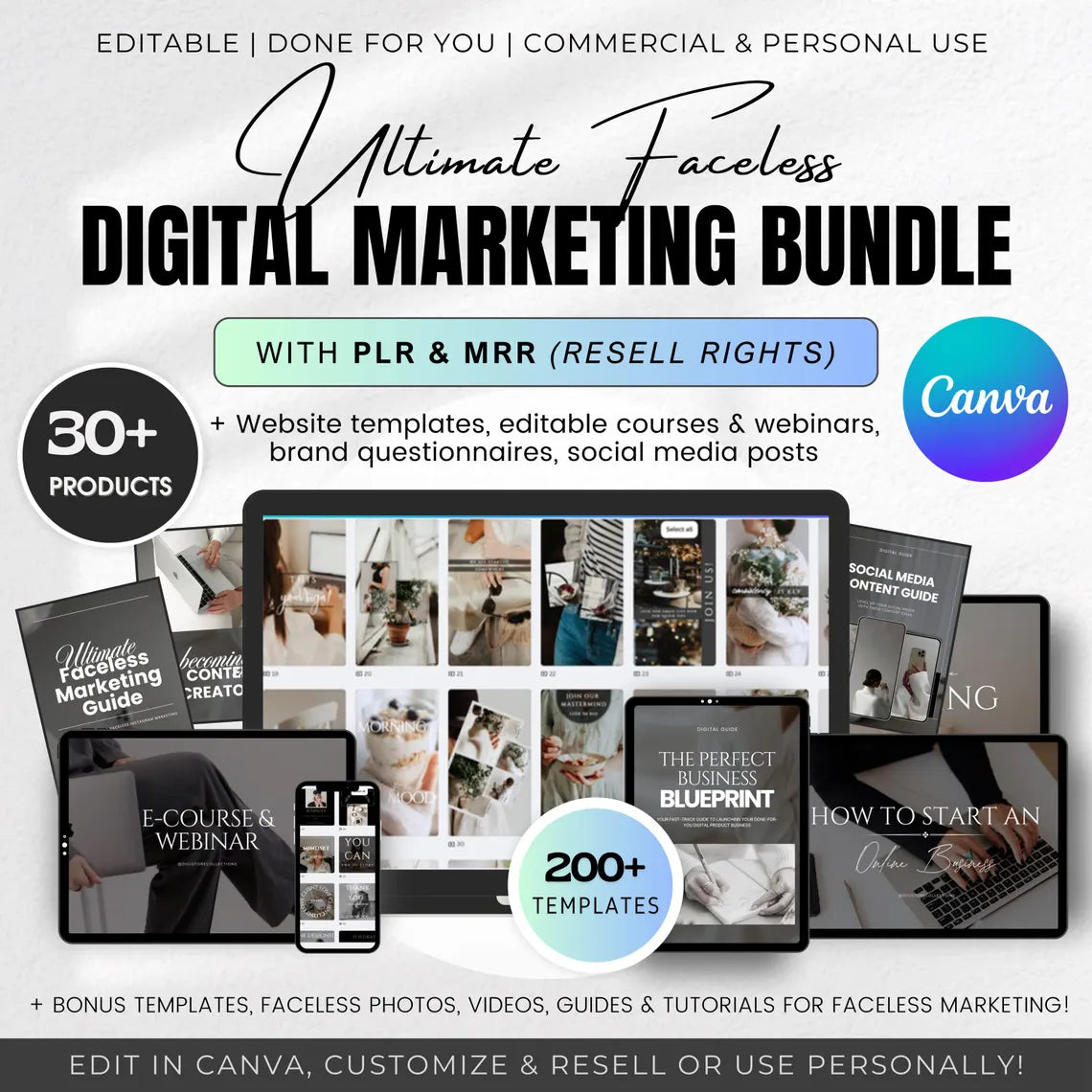 ULTIMATE Faceless Digital Marketing Bundle (PLR&MRR) ⚠️ VERY LIMITED TIME OFFER ⚠️